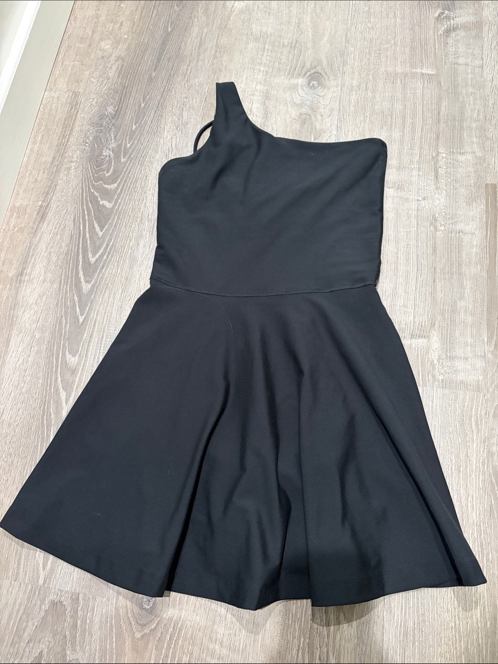 YPB Abercrombie one shoulder black athletic dress